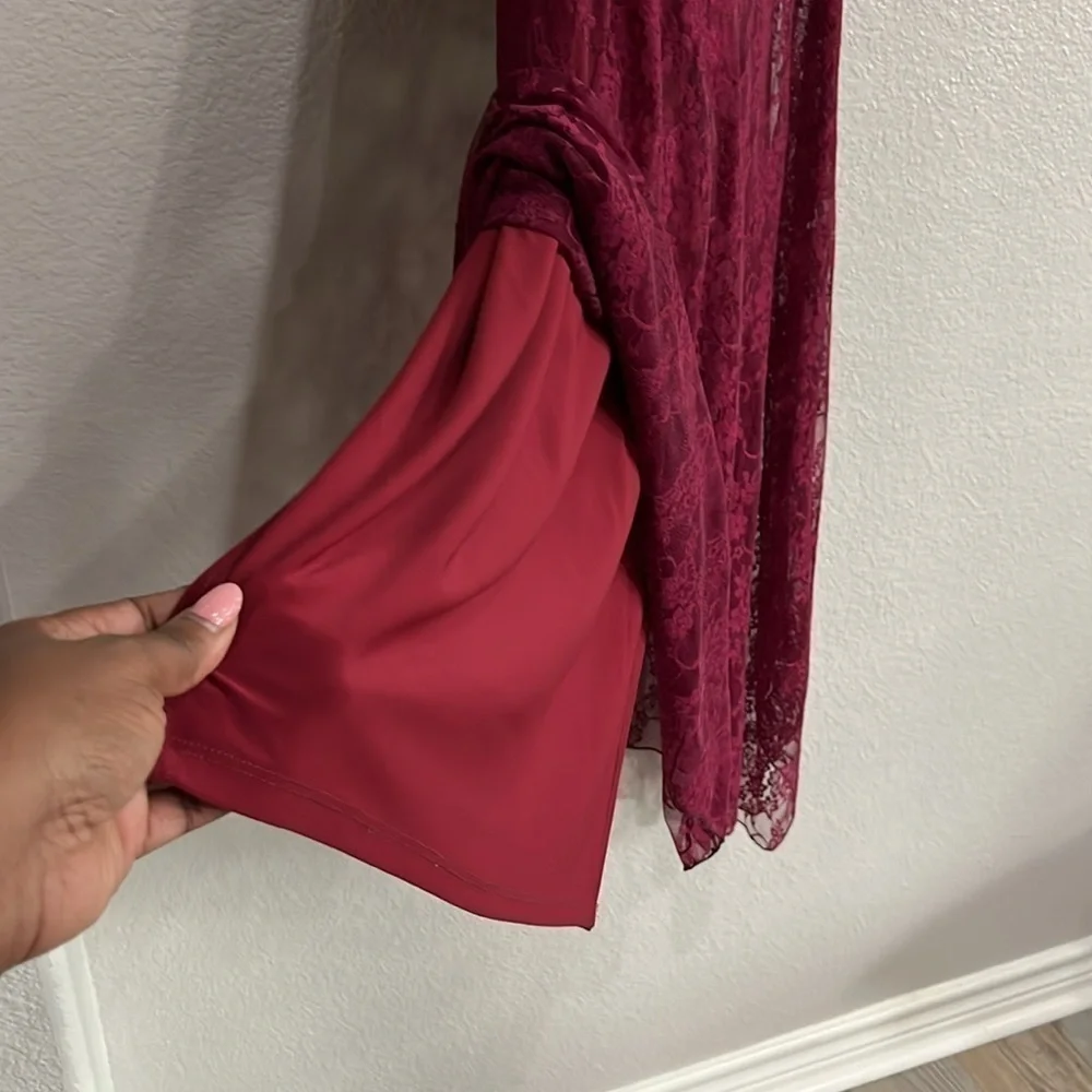 Formal Western Wear Burgundy Jacket and Dress Size Large